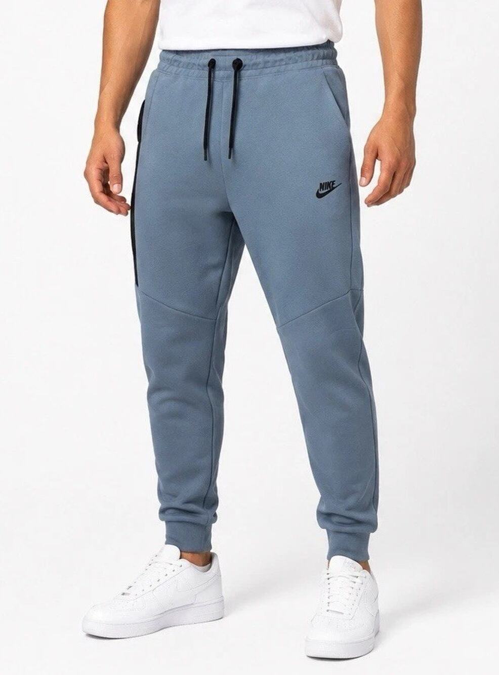 Nike Tech Fleece Jogger Pants Men’s XL Blue Black Tapered 805163-482